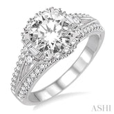 3/4 Ctw Diamond Semi-mount Engagement Ring in 14K White Gold
